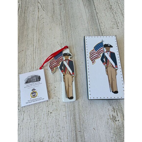 White House flag bearer porcelain ornament RARE Old guard Fife drum corps Xmas t - Picture 1 of 7
